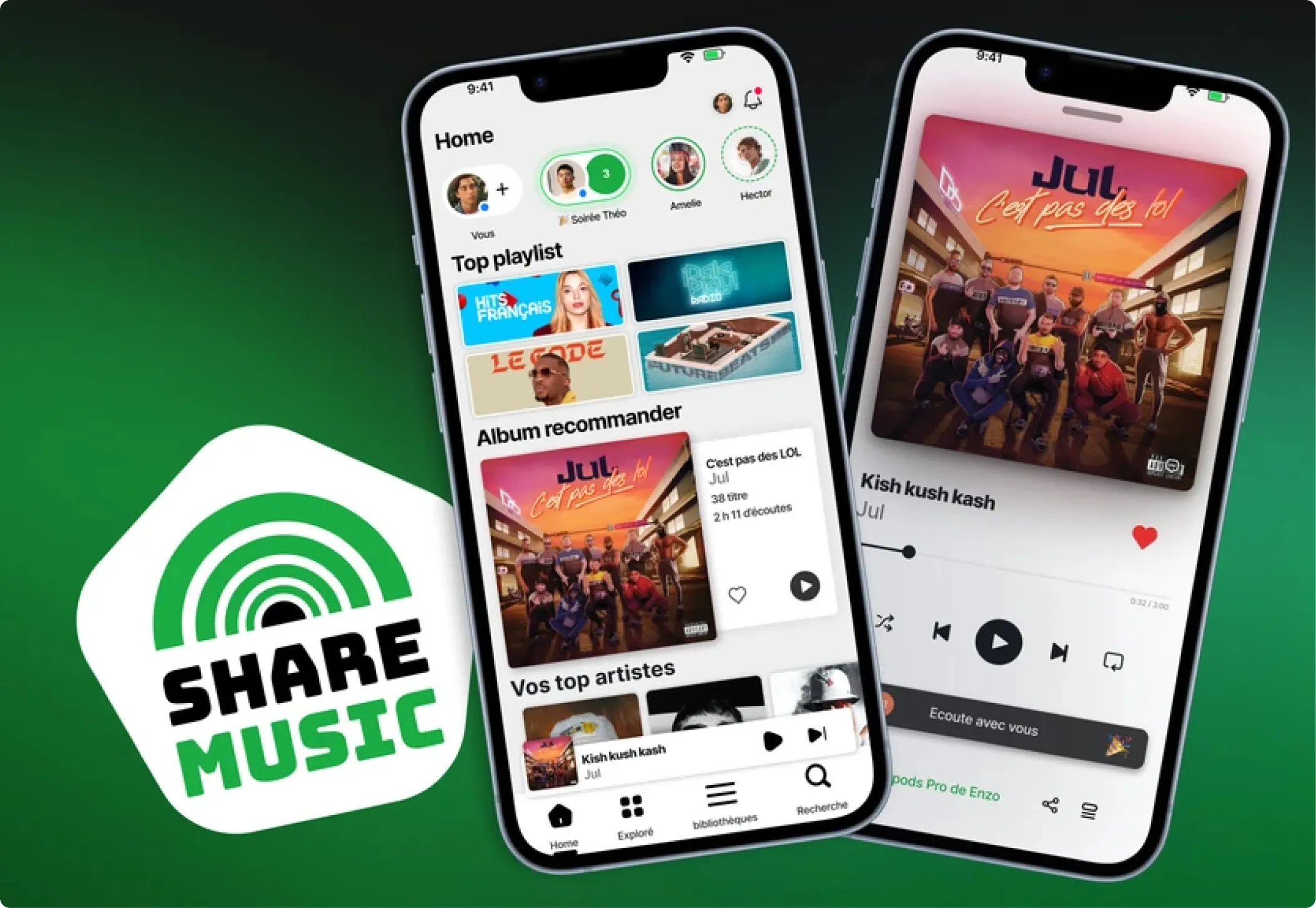 Share Music — application musicale UI/UX