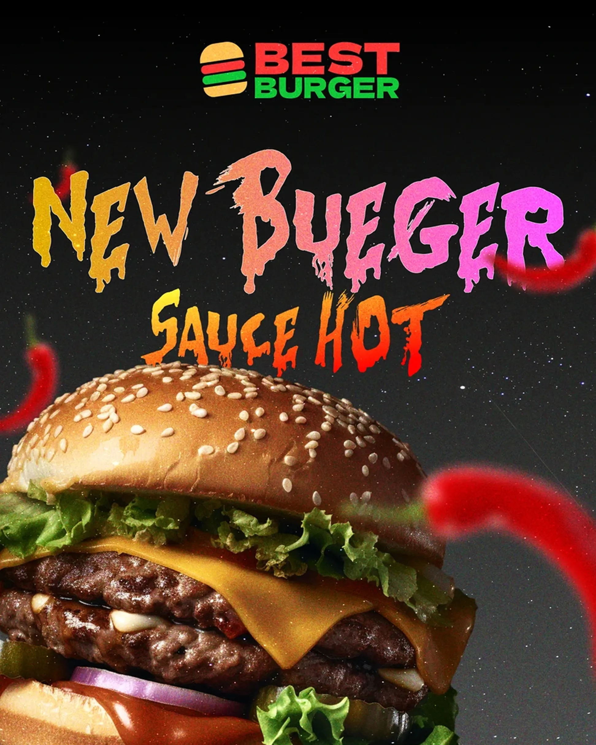 Best Burger — publicité digitale NEW BUEGER SAUCE HOT