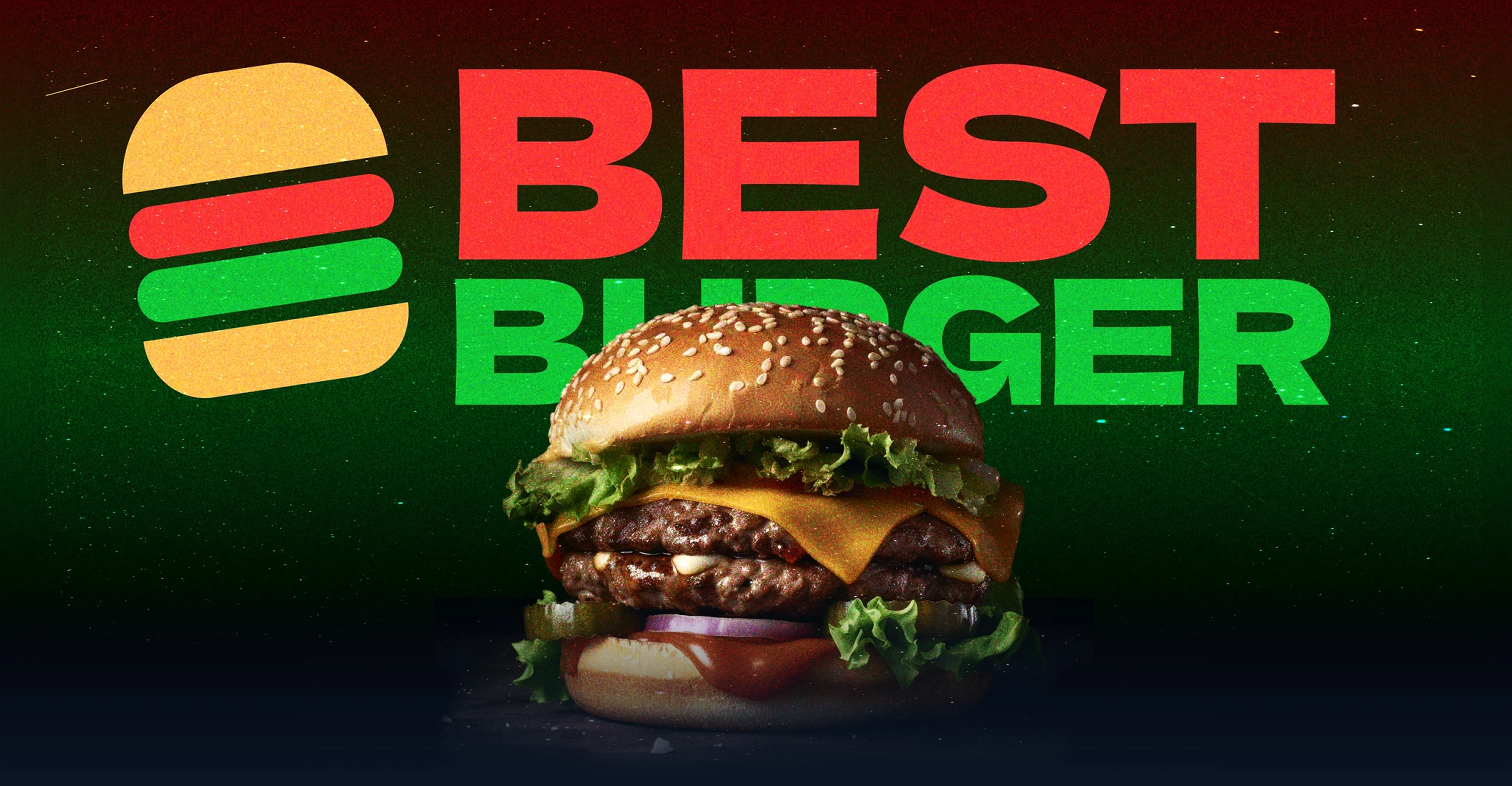 Best Burger — hero burger avec logo BEST BURGER en rouge et vert