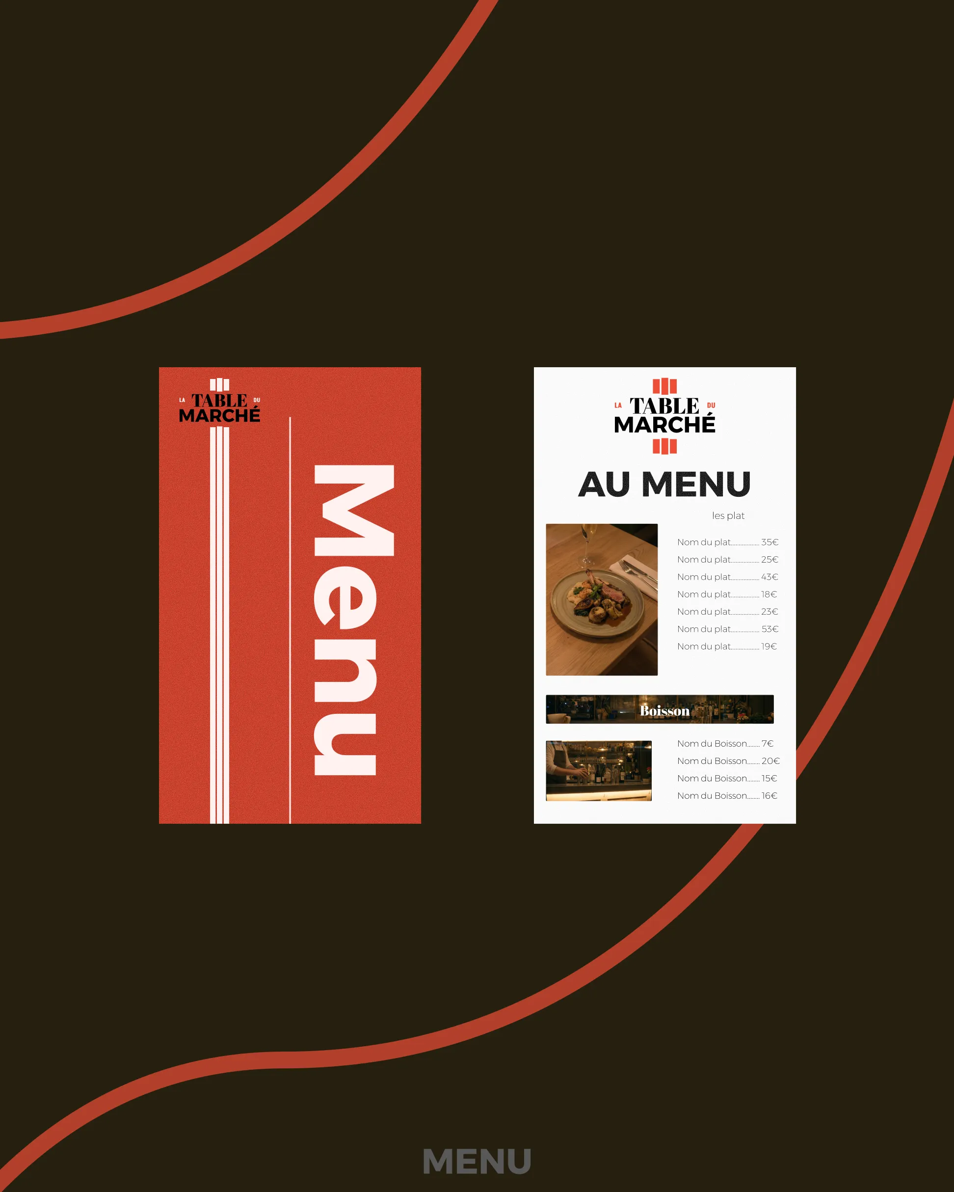 La Table du Marché — menu digital sur tablette