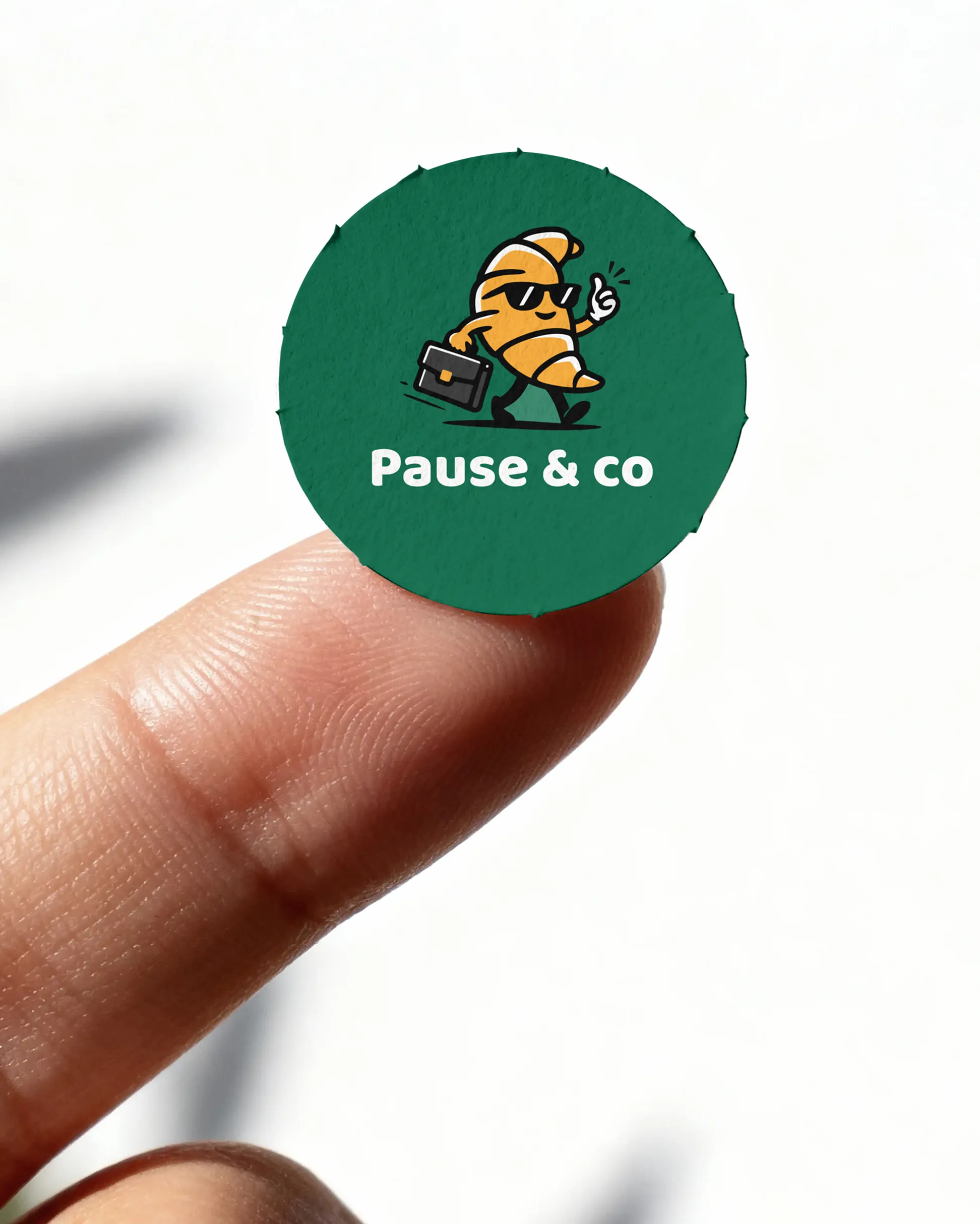 Pause & co — autocollant et applications de branding