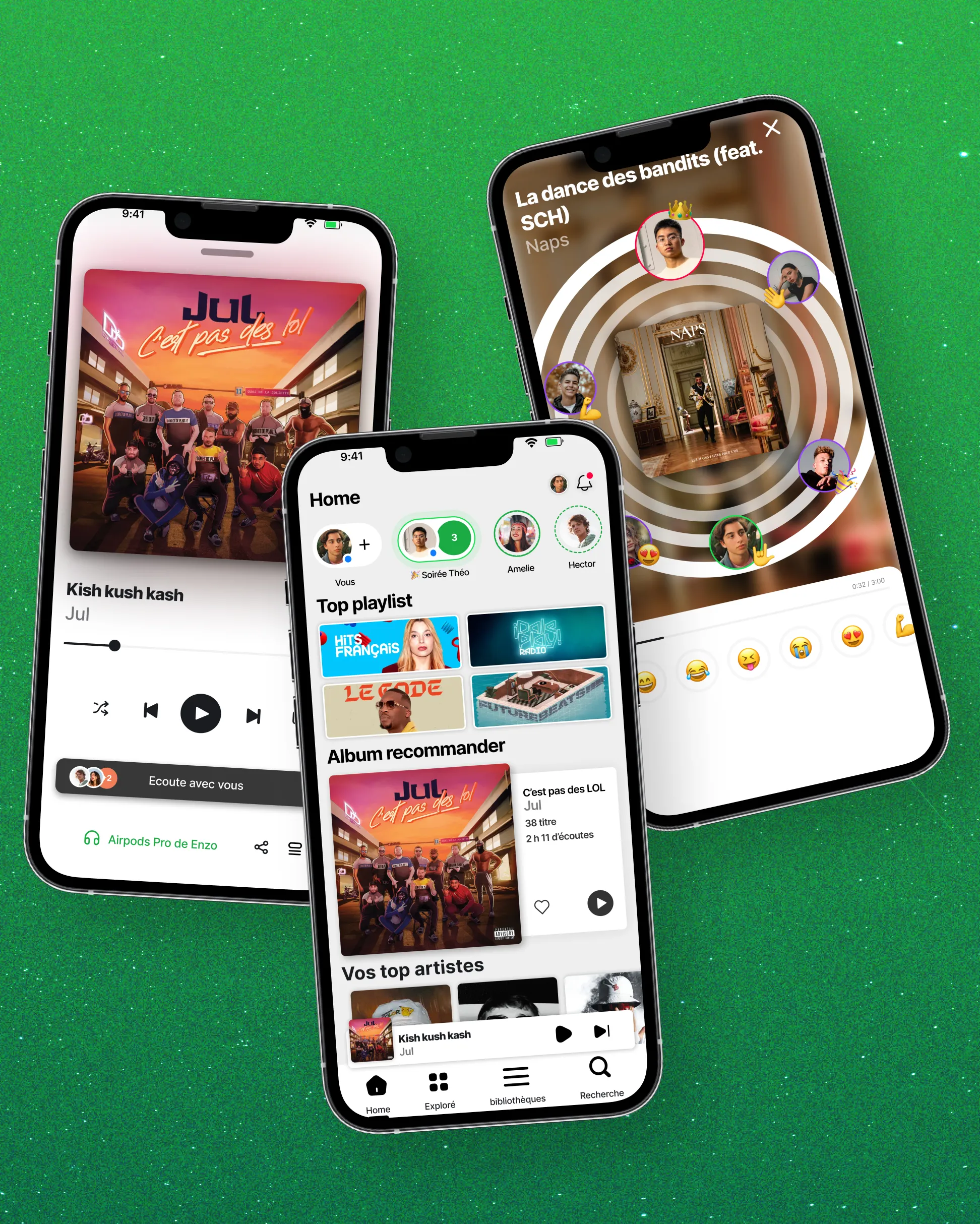 Share Music — interface de l'application mobile